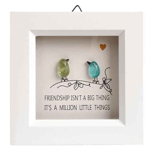 Comanro Friend Gift, Seaglass Art Rainbow Birds, Handmade Sea Glass