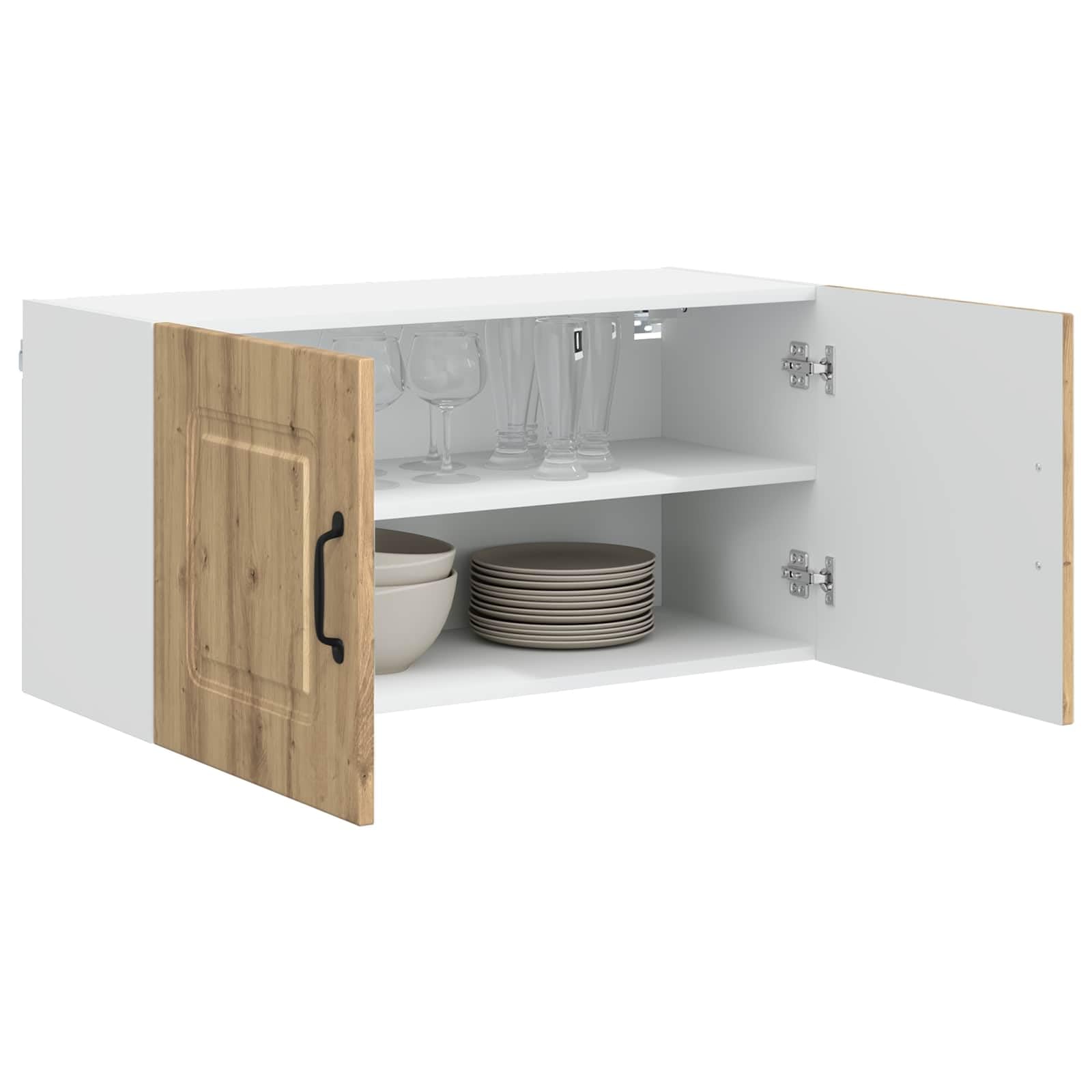 Kalmar Küchenschrank Artisan-Eiche, 80x31x40 cm, Holzwerkstoff, Hängeschrank mit reichlich Stauraum für Kochutensilien