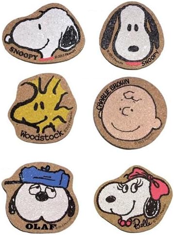 Amazon Snoopy スヌーピー コルクダイカットコースター 6枚セット 各1枚 コースター オンライン通販