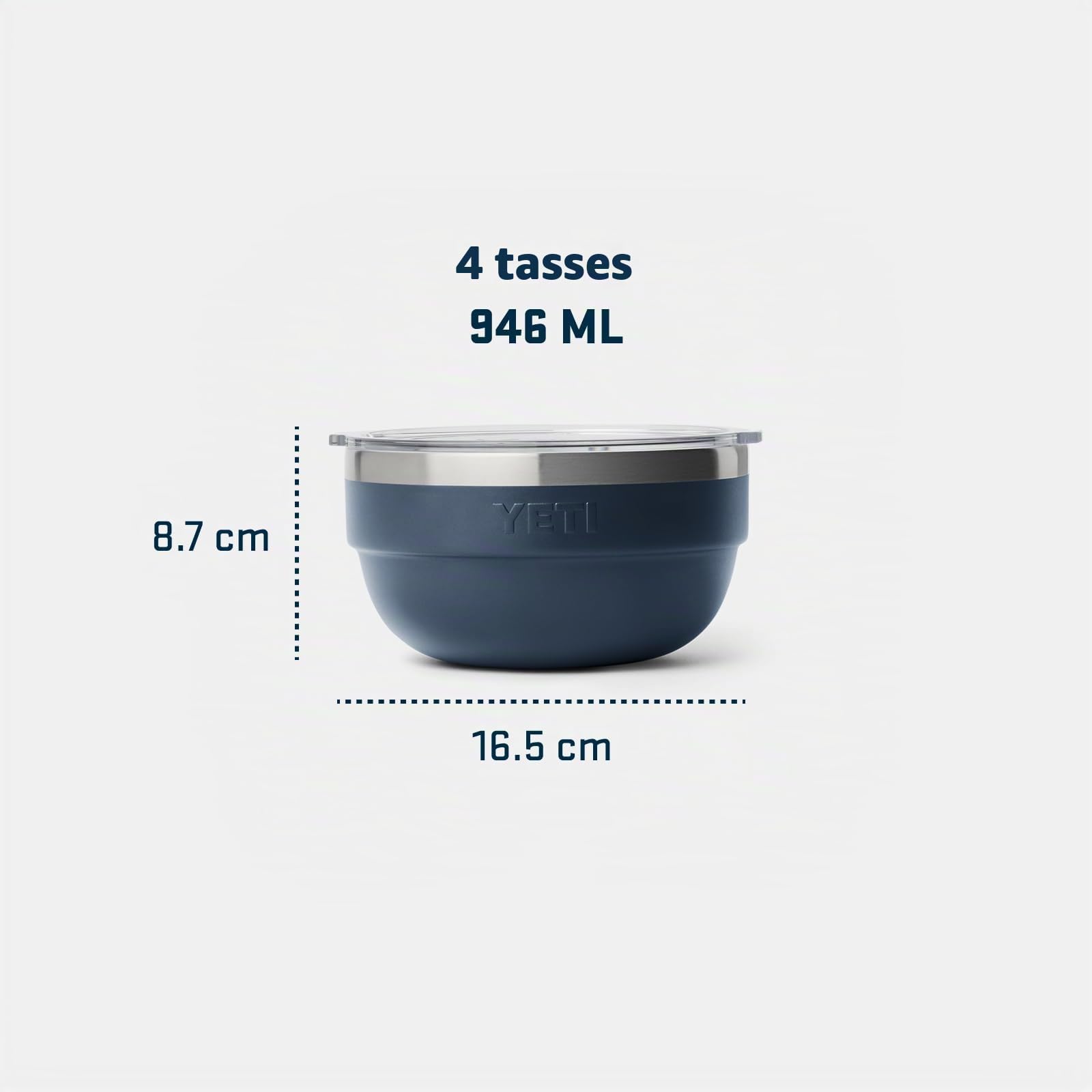 YETI Rambler Bol alimentaire isolé, bleu marine, taille S (946 ml)