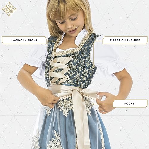 Disfraz Dirndl para Niñas Bavaria Trachten 6-8 Años miniatura 4