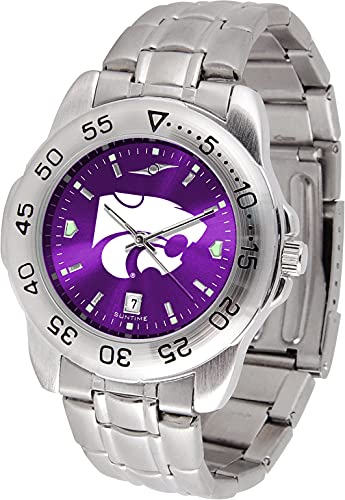 Image of SunTime Men's NCAA Team Sport Watch, 20mm Stainless Steel Strap, Reflective Shiny Dial with Date