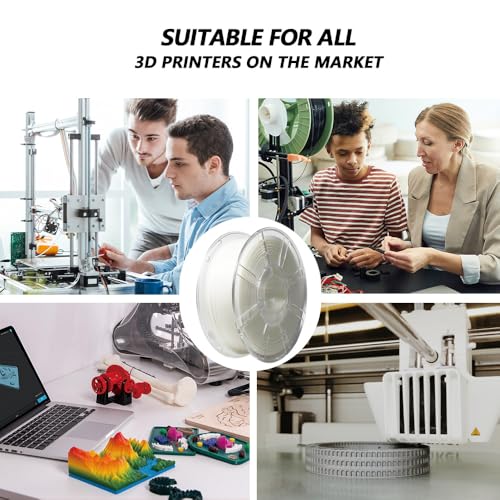 Image of iBOSS Glow in The Dark PLA+ Filament, Neatly Wound Luminous PLA Plus 3D Printer Filament 1.75mm + /- 0.02mm, Fit Most 3D Printers, 1kg Spool (2.2lbs), Noctilucent White PLA PRO Filament, Glow White