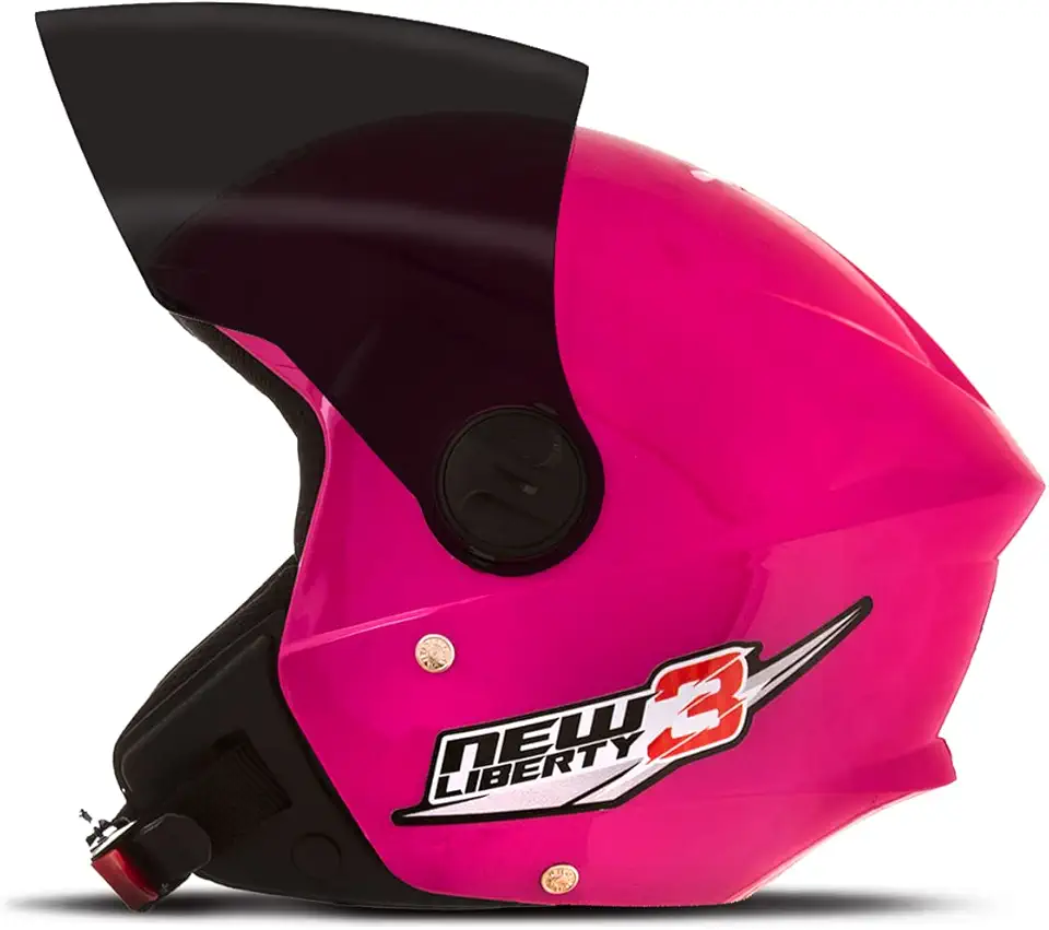 CAPACETE ABERTO PRO TORK NEW LIBERTY 3 SOLID ROSA TAM. 58 VIS. FUMÊ