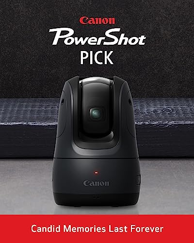 Image of Canon PowerShot Pick, Active Tracking PTZ Camera (Black) - Built-in Wi-Fi, USB-C Charging, Voice-Activated Operation, Automatic Subject Tracking, Remote Shooting & Playback, Portable, Lightweight