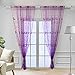 WINYY Sequins Butterfly Sheer Voile Curtain for Bedroom Kitchen Window Purple Curtain Drape Rod Pocket Top Tulle Gauze 1 Panel 40 Inch Wide 63 Inch Long