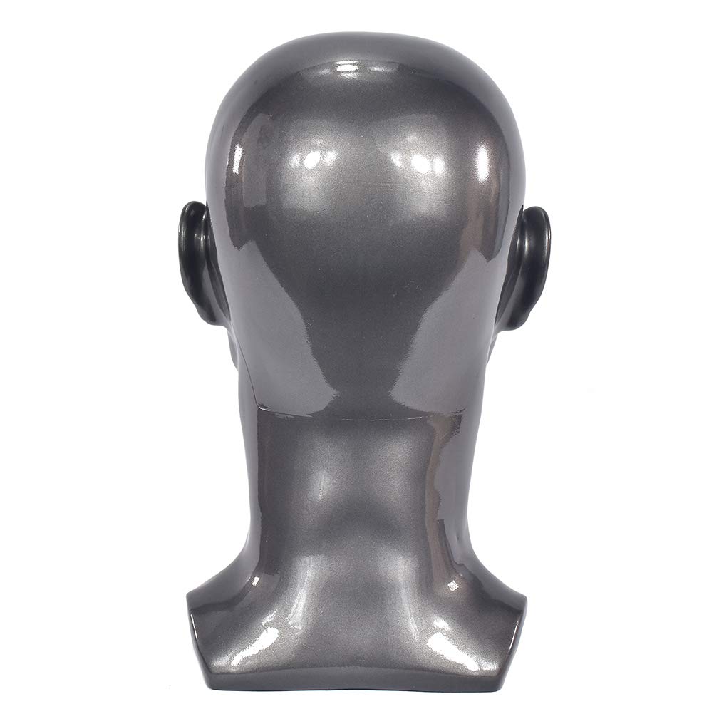 Ba Sha Grey Glossy Profesjonalna głowica manekinowa do zestawu słuchawkowego wyświetlacza, słuchawki, konsola do gier, czapki, wigs jewelry (szary błyszczący)