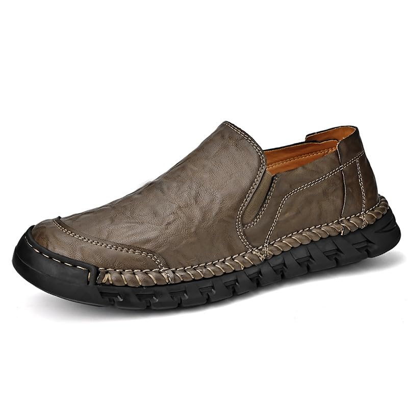 Mens Loafers Slip-On Casual Leather Shoes Lightweight Driving Walking Shoes for Men