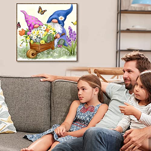 4 Pack Gnome Cross Stitch Kits For Adults - Stamped Crossstitching Kits Preprinted 11 Count Cross-Stitch Kit For Beginner,11Ct Prestamped Easy Pattern Needlepoint Kits Crafts 13.8X13.8-16X12 Inch #TOP1