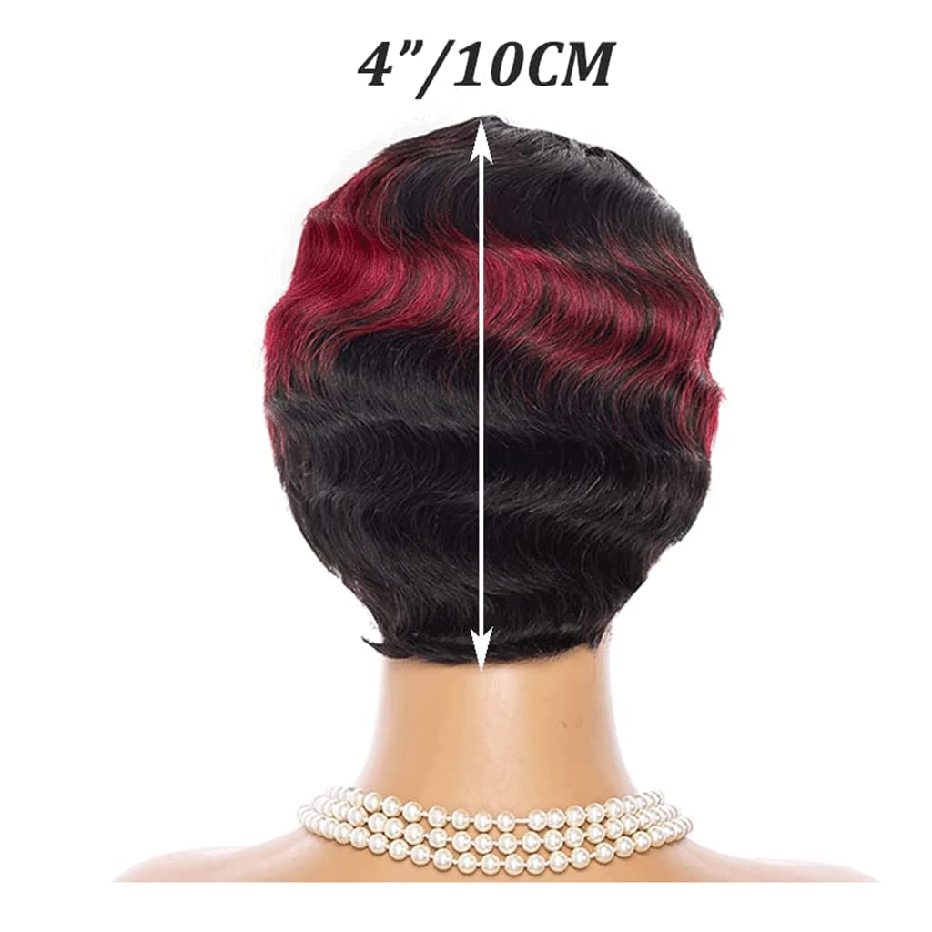 LIOONS Parrucca realistica Parrucca Moda retrò Parrucca Capelli Corti Parrucca Corta Taglio Pixel Parrucca Corta Riccioli Corti Sono Adatti per Donne Africane 4 "/ 10 Cm Eleganza Naturale