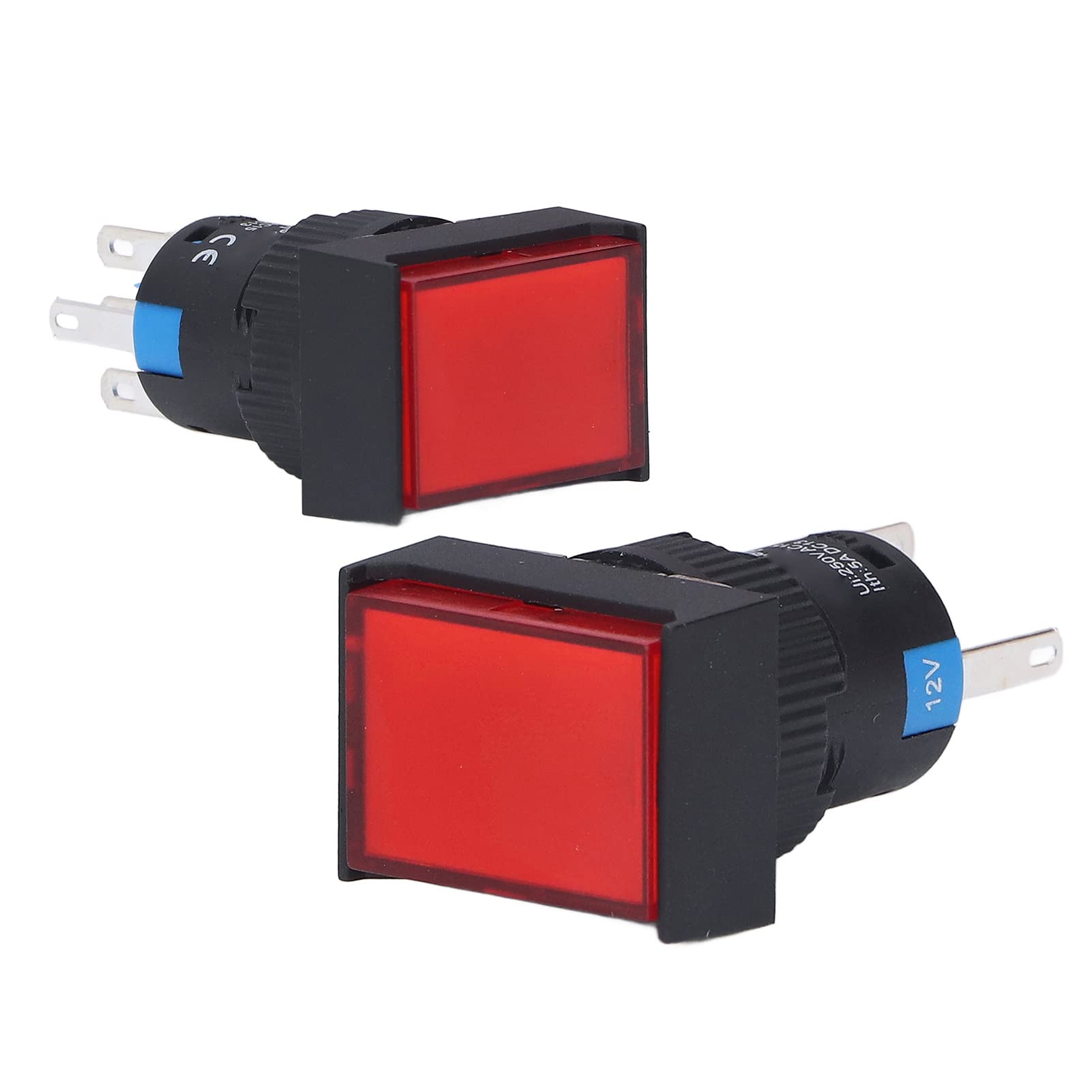 FTVOGUE Interruptor de Botón Momentáneo con Luz Rectangular Autoblocante