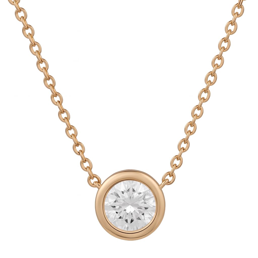 Stylish 18k Rose Gold Plated American Diamond Chain Pendent Necklace & Earrings Set for Women & Girls, Luxury AD Pendant Gift Set for Women, Girls & Her-image-25