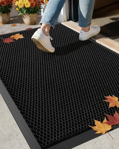 Color&Geometry High Stretch Elastic Silk Doormat, Large Front Door Mat