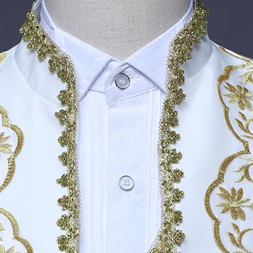 Men's Tailcoat Formal Blazer Set Jacket Vest Pants 3-Piece Suits Embroidery 1 Button Wedding Prom Tuxedo Suit 5