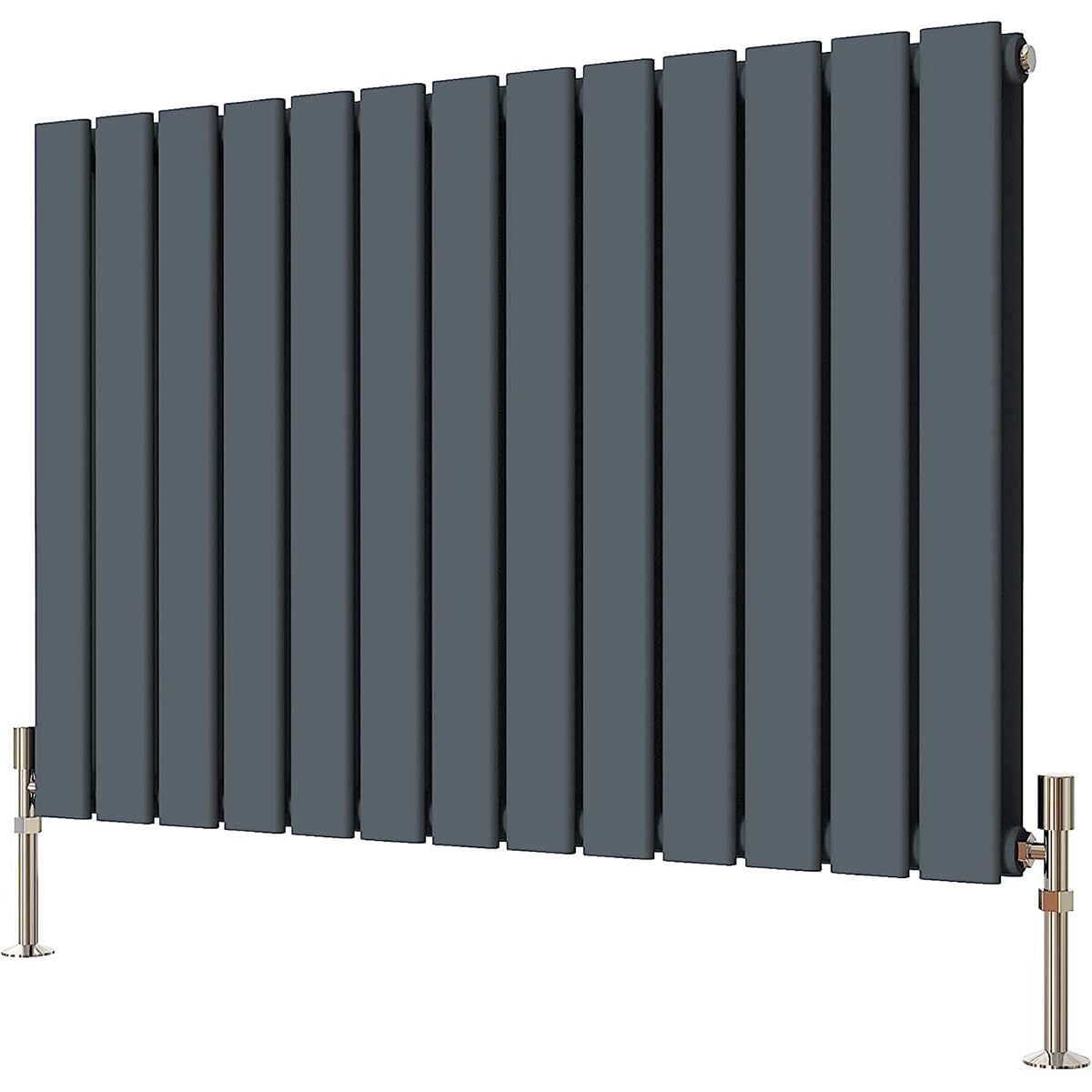 Radbliss Horizontal Flat Panel Radiator 600x884mm Anthracite Matt Grey Double Design RAD Central Heating