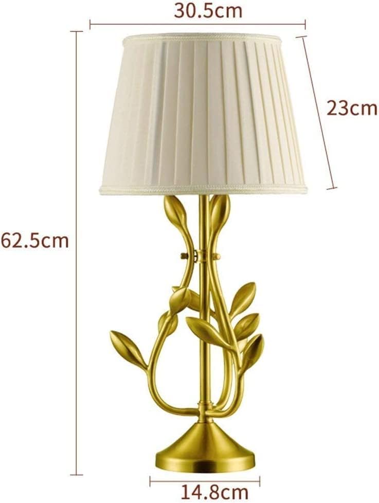 Miniatura 2 de JITEM Lámpara de Mesa American Village Lámpara de mesa Retro Full Copper Lámpara de escritorio grande de 3 colores atenuación 12W Lámpara de noche