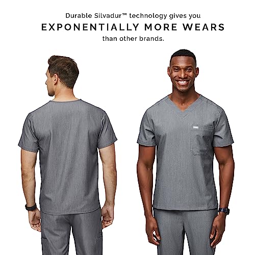 Figs Leon Three-Pocket Scrub Top For Men - Graphite, L #TOP3