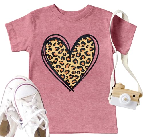 Image of LAZYCHILD Kids Valentine Shirt Girls Valentines Day Shirts Heart Graphic Long Sleeve Striped Tee Tops 5-14 Years