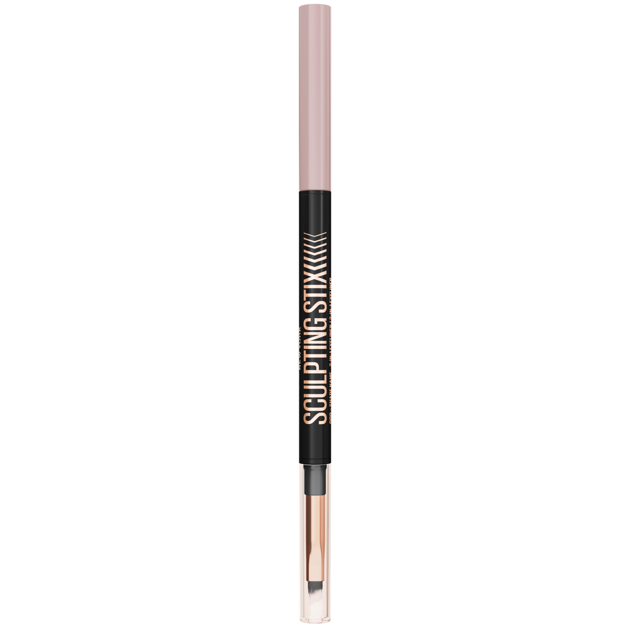 Maybelline New York Sculpting Stix Eyeliner, 2-in-1 Dual-Ended Liner & Blending Brush, 24HR Longwear Smudge-Proof Formula, Creamy Matte Finish, Shade: Black Blur