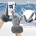 Tavaleu Winter Gloves for Women with Faux Fur Cuff, Thermal Glove with Touchscreen, Knit Lining Warm Gloves for Cold Weather
