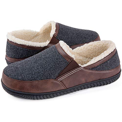 ULTRAIDEAS Men’s Memory Foam Slippers with Cozy Fleece Lining, Closed Back House Slippers
