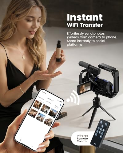 5K Video Camera Camcorder 64MP Cameras for Filming with 3 270 Rotatable Touch Screen 16X - image 5