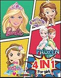  4 IN 1 Bárbíé Príncess Sófía Mérmaíd Fгózén Coloring Book For Girls: +50 Great Jumbo Coloring Pages For Girls :+50 Christmas Colouring Books for Girl ... - Enjoy Lots Of Beautiful Colors 4 In 1