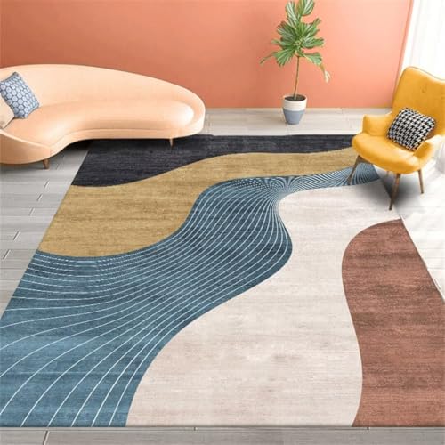 Tapis antidérapant salon bleu doux et confortable 70X140cm pour intérieur