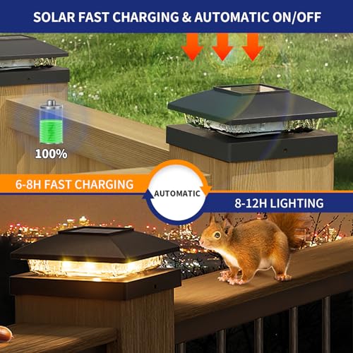 Lámparas solares de poste exteriores para iluminación de caminos y jardín de césped 4