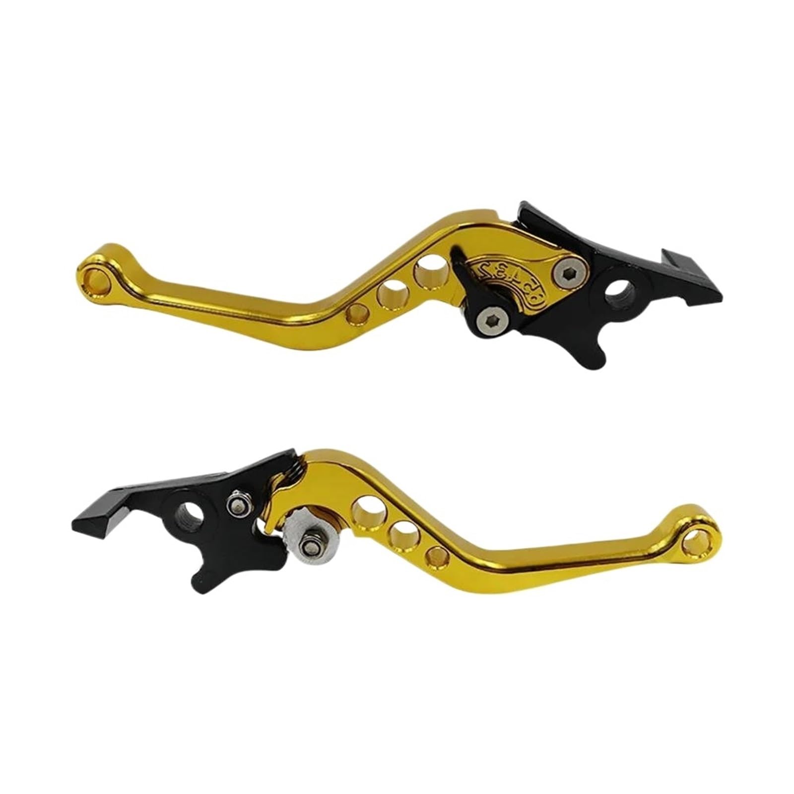Etekgvyva Gold Clutch Brake Lever Set Universal Motorcycle Brake Handle Adjustable Size Moto Motorbike Modification Clutch Drum Brake Lever Handle(Gold)