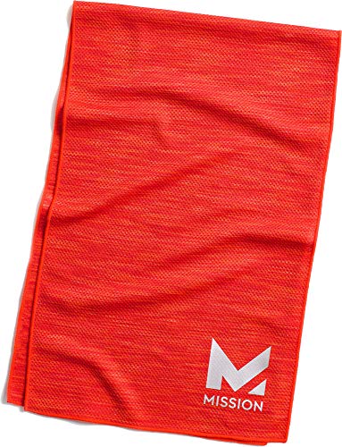 MISSION Premium Cooling Towel, One Size, Tango Red Space Dye