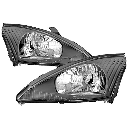 VIPMOTOZ Black Housing OE-Style Headlight Headlamp Assembly For 2000-2004 Ford Focus, Driver & Passenger Side