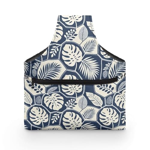 Image of ZUXONGSY Monstera Leaf Yarn Bags for Knitting Tropical Leave Yarn Tote Bag for Women Floral Portable Knitting Project HanbBag for Crochet Hooks