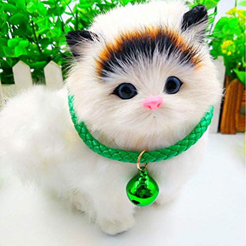 Lakke Fashion Cute Adjustable Bells Pet Collar Cat Small Dog Puppy Necklet Buckle Neck Strap Green XS