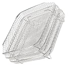 8inch Square Air Fryer Accessories 3 Layer Stackable Airfryer Grill Baking Rack(Steam rack)