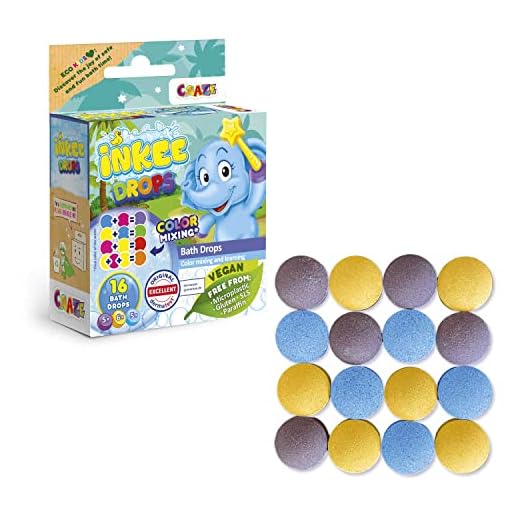 INKEE Bathdrops Bombas de Baño Para Niños, 16 Bombas de Baño Para Combinar y Aprender Colores, Compatible con Varitas INKEE