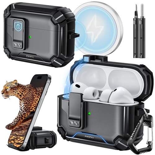 Inesore for AirPods Pro 3 Case Auto-Locking-Black