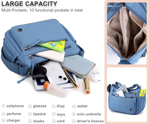 Image of Pealwel Casual Crossbody Bag with Anti Theft Pocket - Women Lightweight Water-Resistant Purse Bag