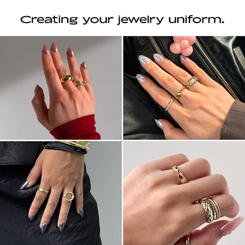 Ana Luisa Gold Rings for Women - 14K Gold Plated Rings for Women Non Tarnish - Trendy Stacking Ring for Daily Wear - Twisted, Heart, Eternity Ring Styles - Hypoallergenic & Water-Resistant Jewelry by Ana Luisa - Image 4