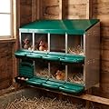 GarveeLife Chicken Nesting Box, 8 Compartments Nesting Boxes for Chickens, Chicken Laying Boxes, Roll Away Nesting Box for Chickens Laying Egg with to Protect Eggs, Green