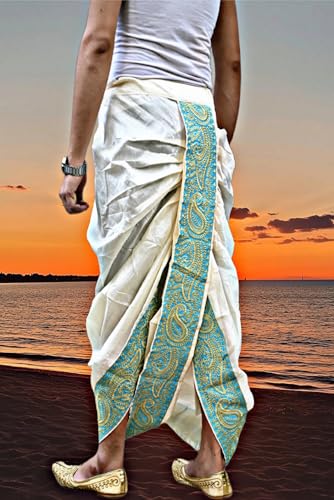 Image of Men's Ready to Wear Pant System MARWADI Embroidered Dhoti for Marriage, Party, Pooja, Festival etc. (GC009)