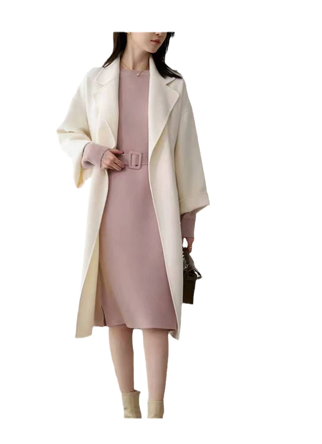 Bollrllr Korean Fashion Elegant Women Clothing O-Neck Knitting Long Mid-Calf Office Lady A-Line Solid Autumn Winter Dresses