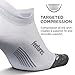 Feetures Elite Light Cushion No Show Tab Ankle Socks - Sport Sock with Targeted Compression - White, M (1 Pair)