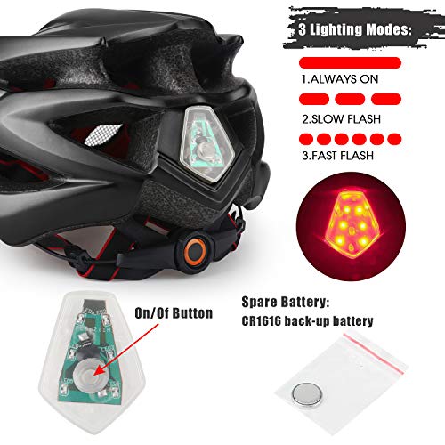 Bike Helmet with LED Light Detachable Visor, Shinmax Adult Bike Helmet Men Women Cycle Helmet Lightweight Adjustable Bicycle helmet for Mountain Road Bike Helmet 57-62CM - Image 3