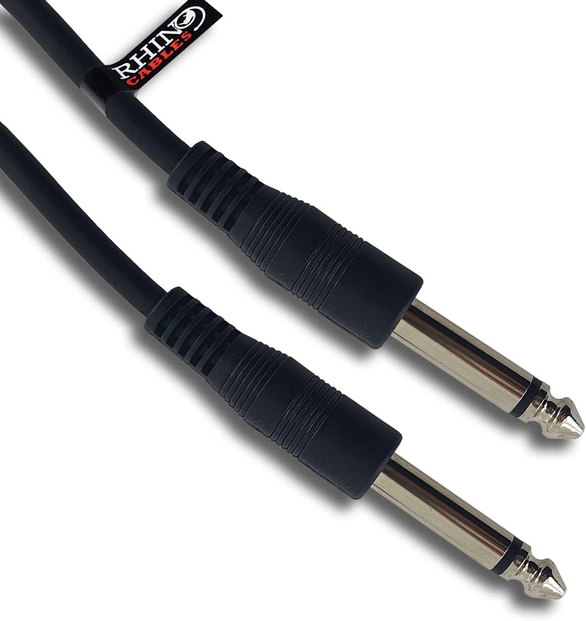 rhinocables 6.35mm Mono & TRS Jack Stereo Cable|Male to Male Connectors | Multi Instrument Compatibility for Guitar, Bass, Keyboard, Amp & Mixing | Premium Sound Quality Performance (20m)