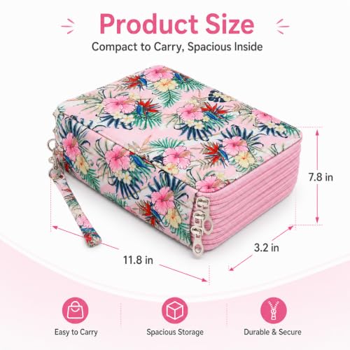 Image of 216 Slots Colored Pencil Case Organizer, 4 Layer Bag
