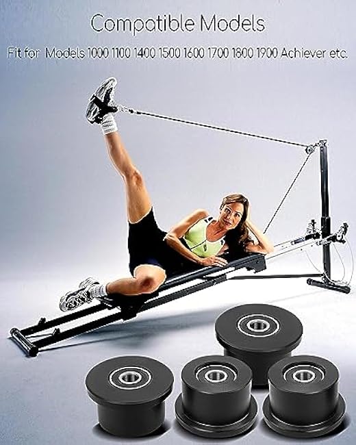 Upgrade Gym Replacement Wheel Rollers Fit for Total Gym 1000 1100 1400 1500 1600 1700 1800 1900/Achiever/Force/Gold/FIT Max/Platinum/Pro/Supra/Supreme/Ultima/Ultra/X-Force/XLi, 4Pcs