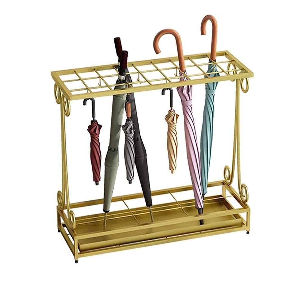 Porte-parapluies amovible et antirouille or pour organiser les entrées de commerces