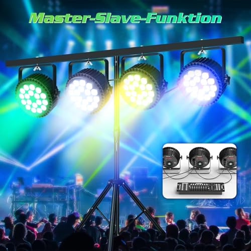 Par LED 200W RGBW projecteur de scène DMX 8CH avec télécommande disco