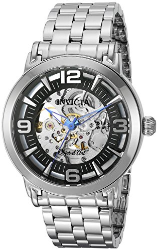 Invicta Men's Objet D Art Automatic-self-Wind Watch with Stainless-Steel Strap, Silver, 22 (Model: 22598)